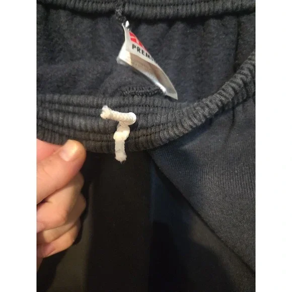 Hanes Premium Black Sweatpants, Men's Small Elastic Waist Drawstring Joggers - Picture 7 of 8